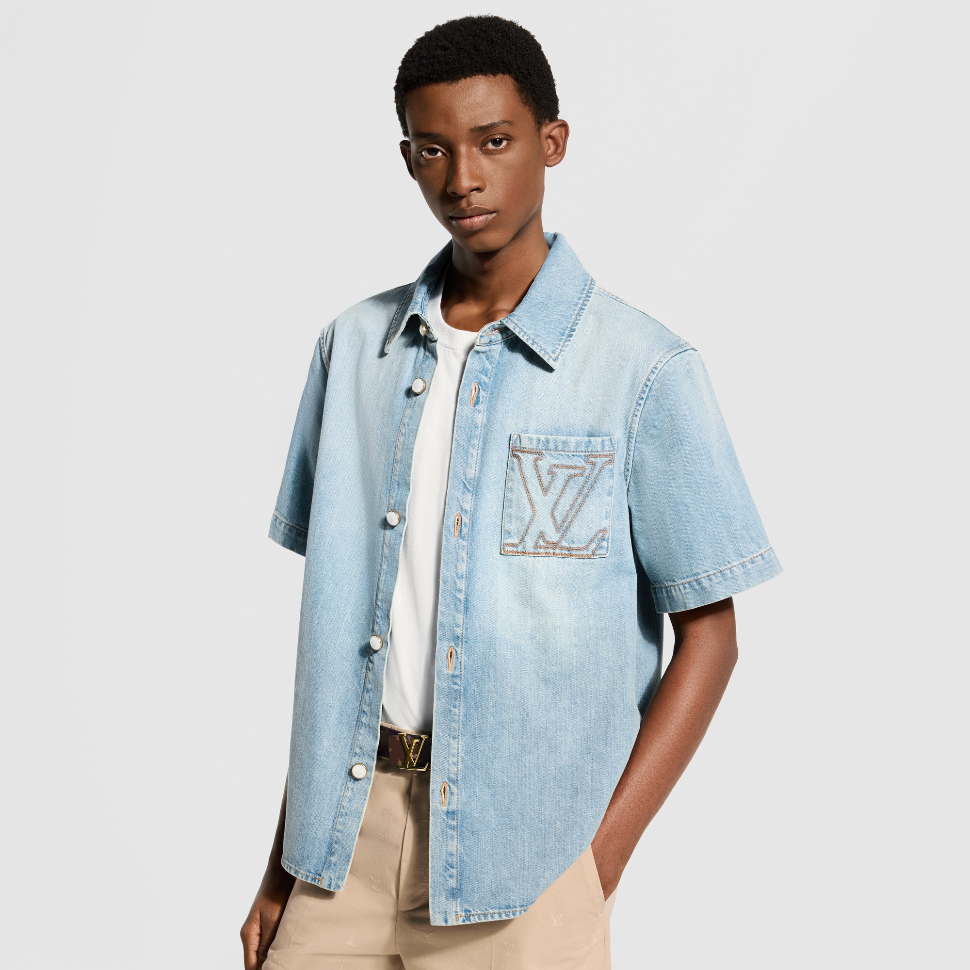 Short-Sleeved Denim Shirt - Men - Ready-to-Wear | LOUIS VUITTON ®